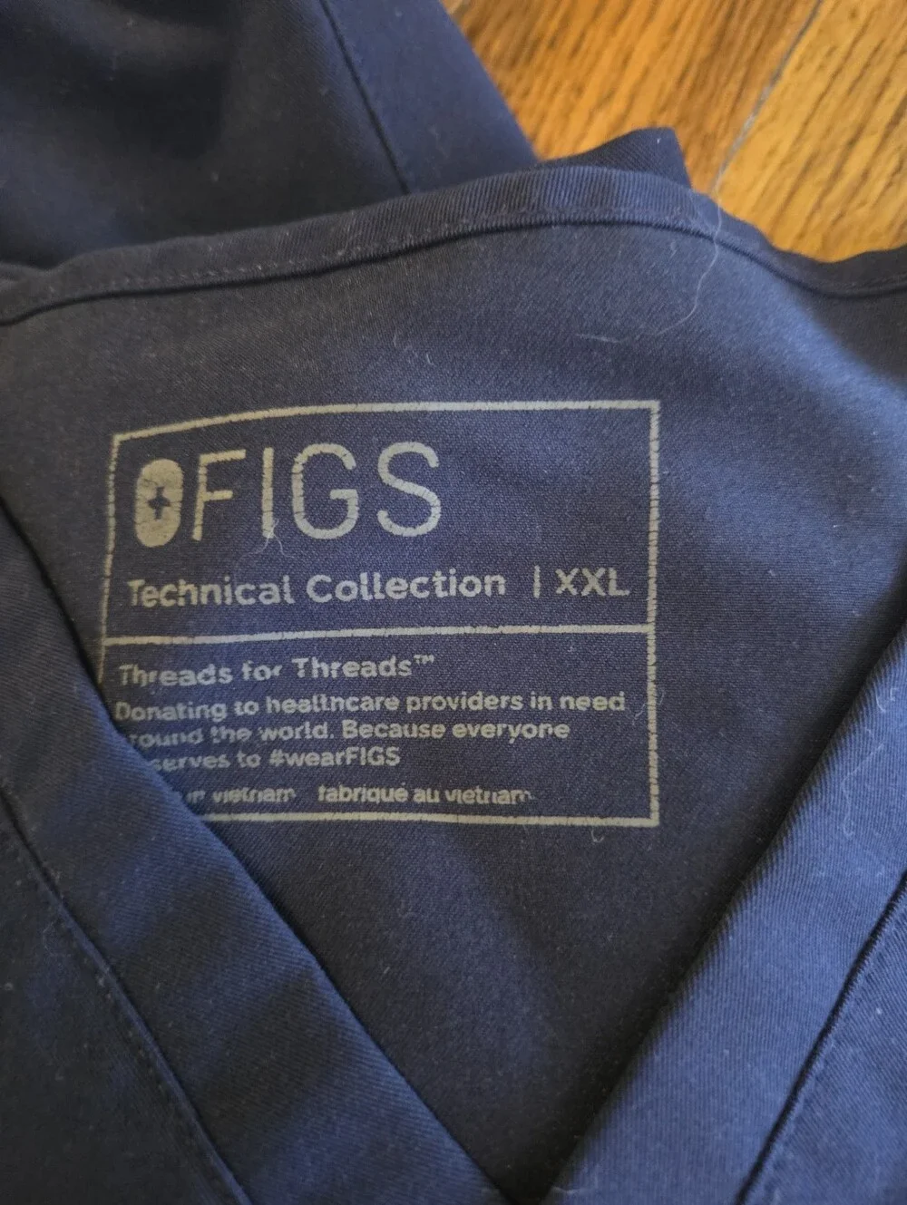 FIGS Technical Collection Navy Scrub Set 2XL Top + Pants
